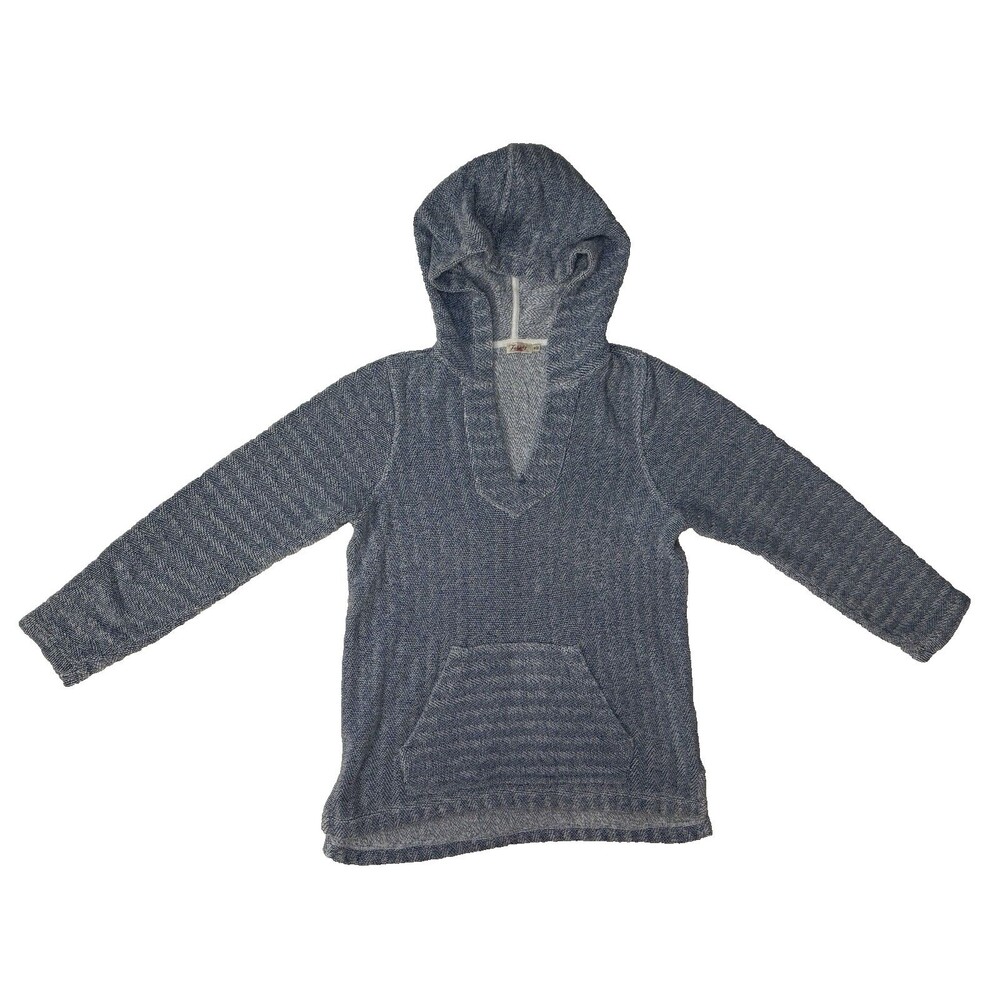 Faherty Whitewater Women Hoodie Baja Blue V-Neck Size Medium
